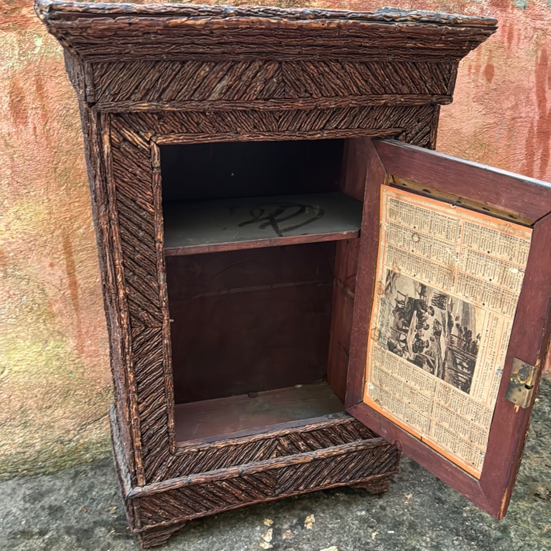 French Tramp Art Cabinet