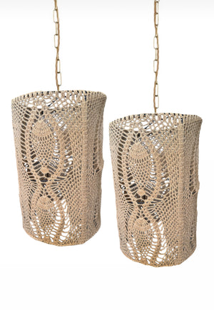Pair of French Macramé Pendants