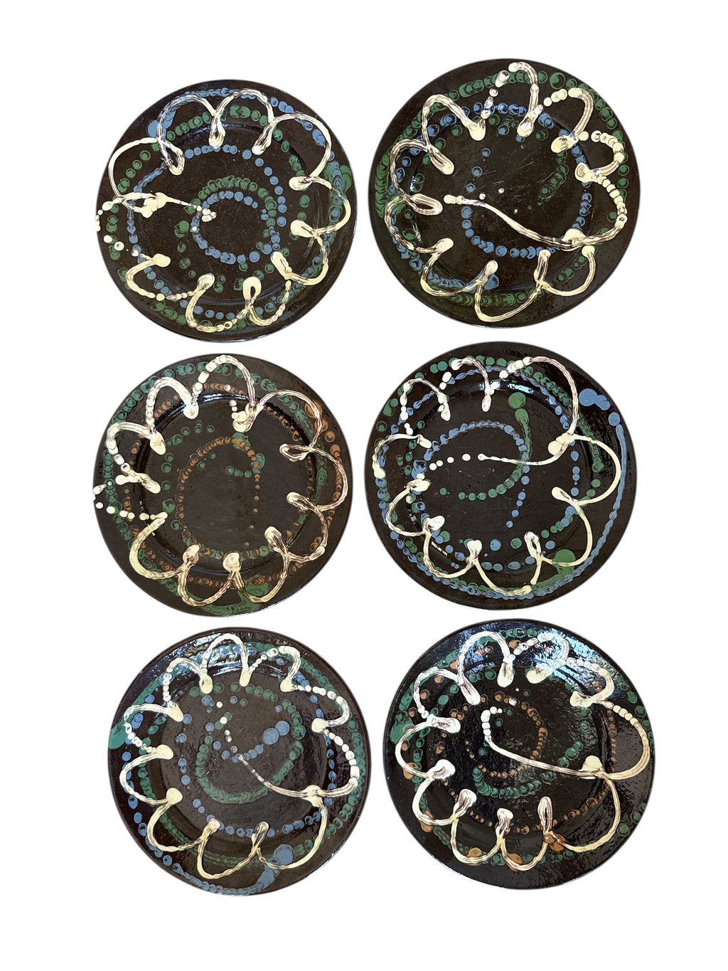 French Pottery Plates, S/6