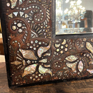 Leather Inlaid Mirror