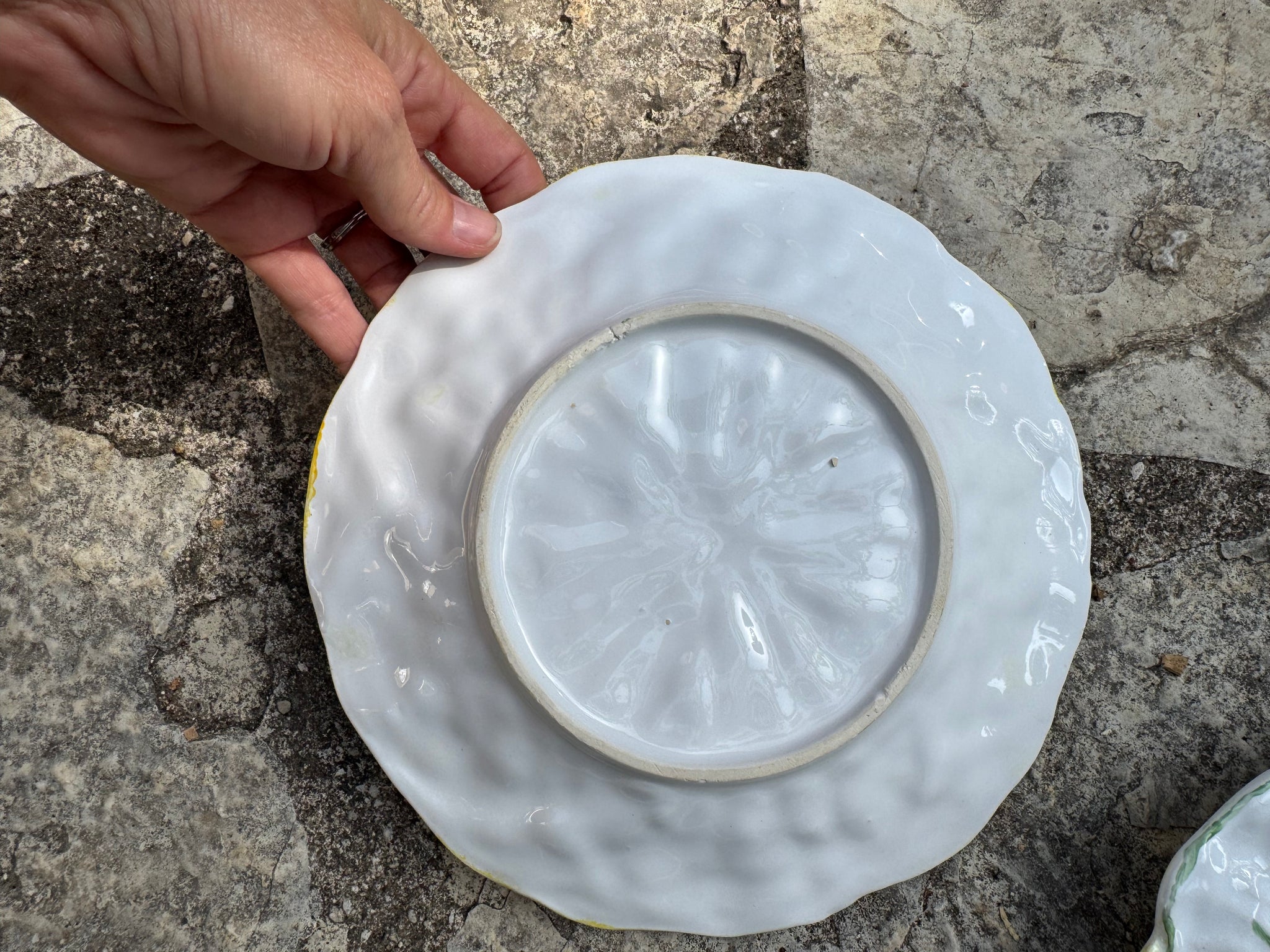 French Yellow Leaf Plates, S/6