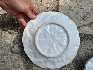 French Yellow Leaf Plates, S/6