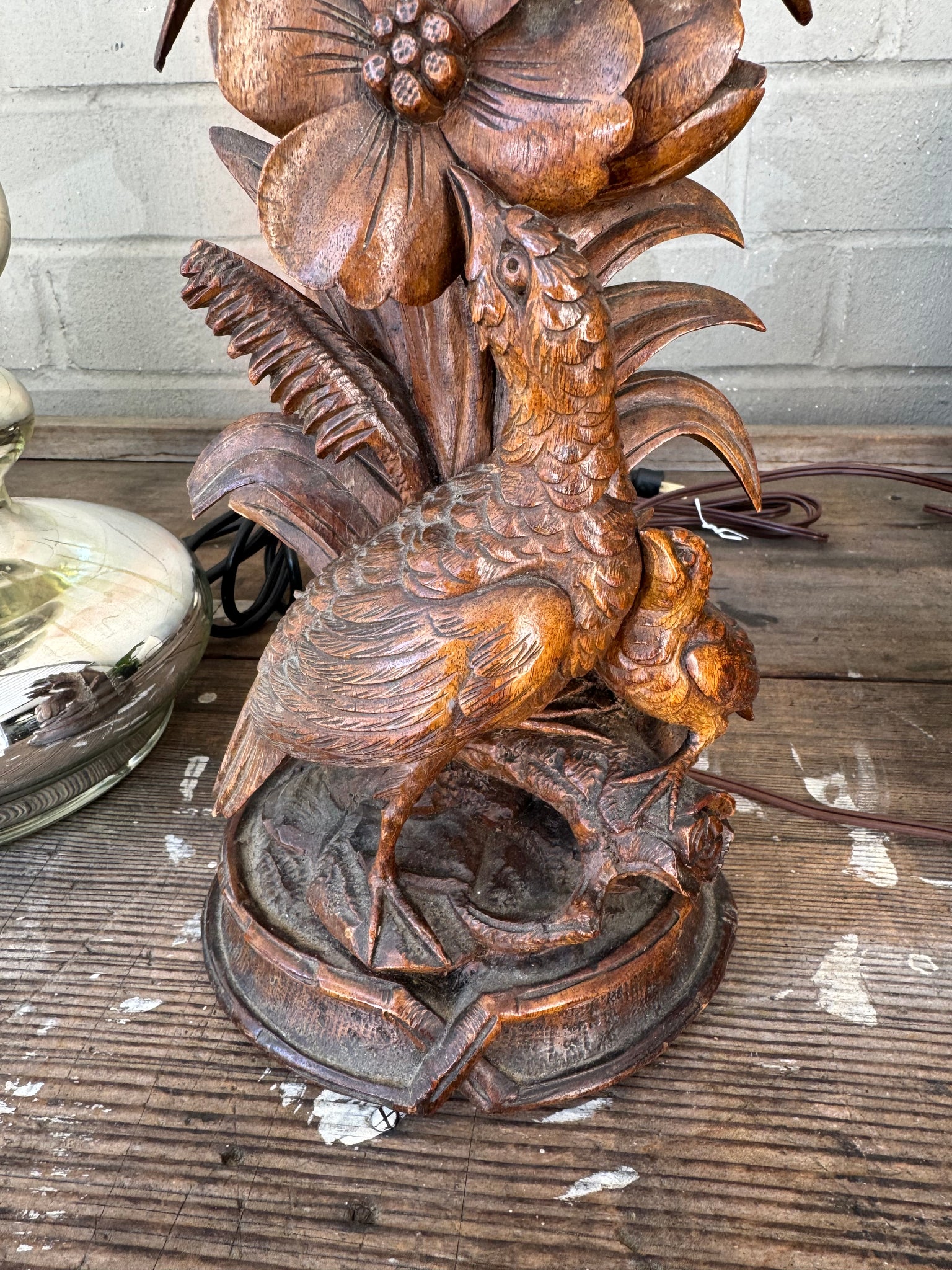 Pair Black Forest Lamps
