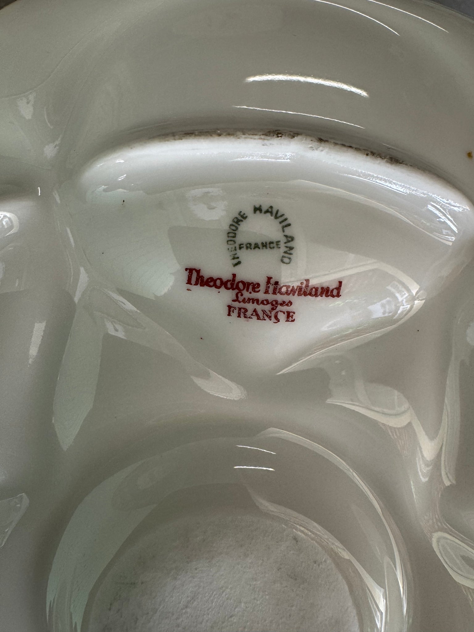 Pair French Limoges Oyster Plates