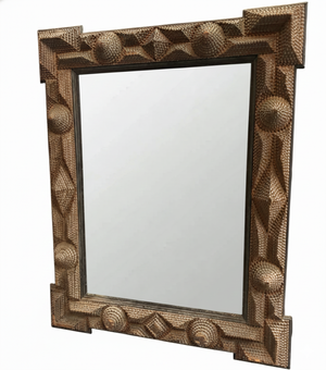 フランス アンティーク Tramp Art Mirror ミラー 鏡 French Tramp Art Mirror – HeatherCookAntiques