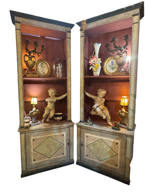 Pair French Cabinets with Shelves