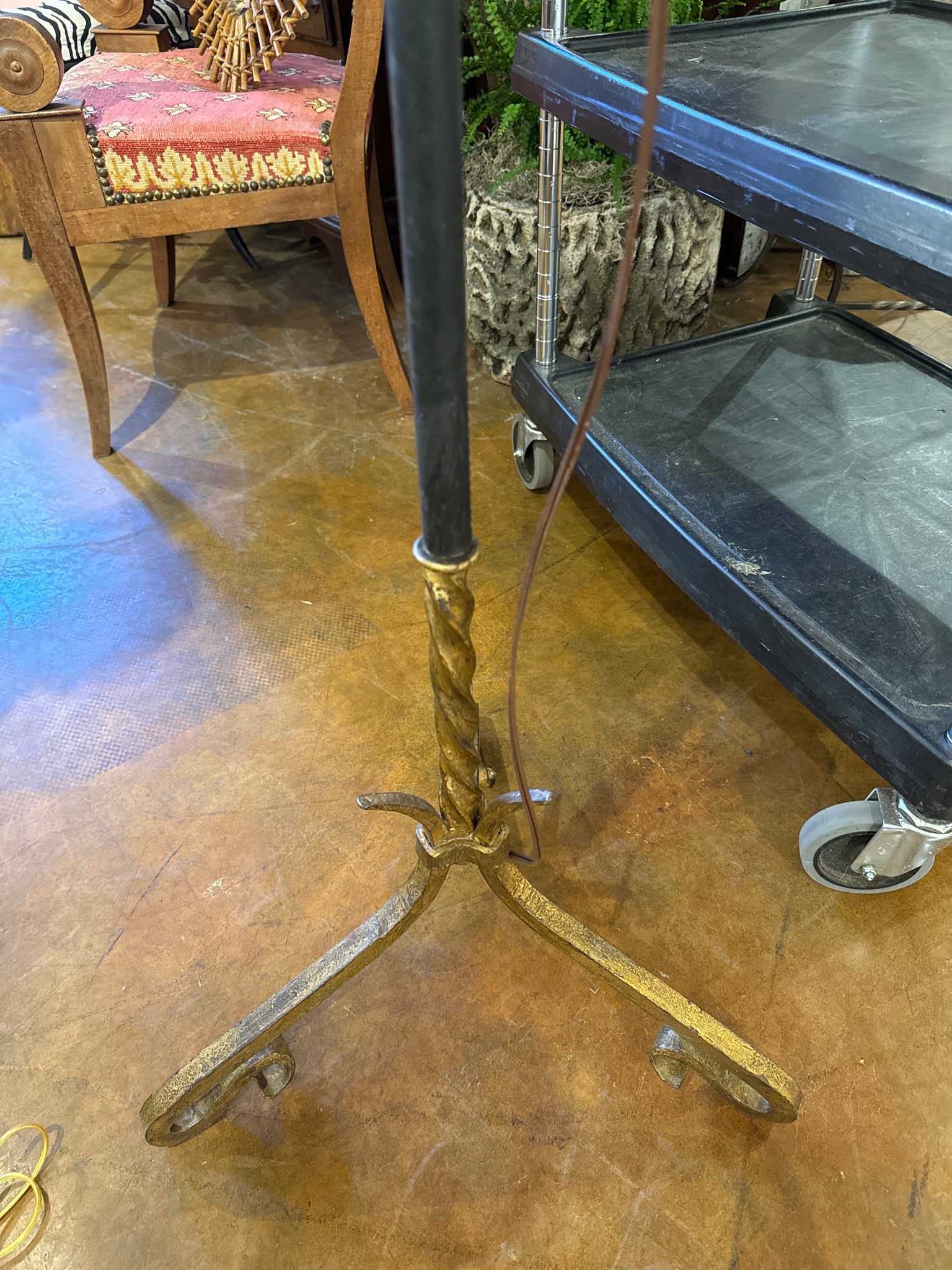 French Leather Floor Lamp