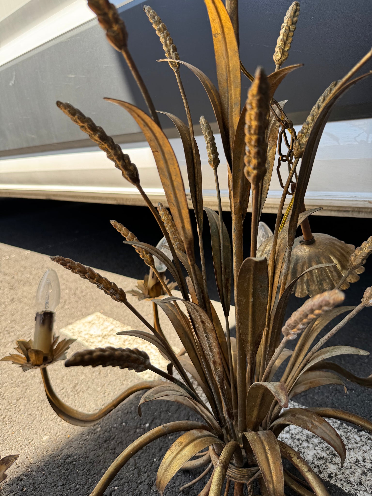 French Gilt Wheat Sheath Chandelier