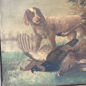 Pair French Hunting Dog Paintings