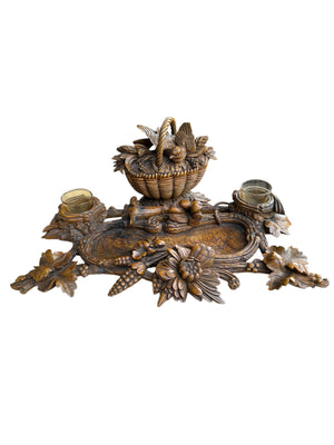 Black Forest Carved Inkwell