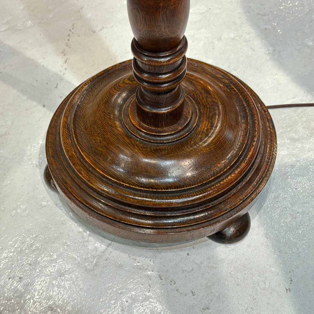 English Wood Turned Floor Lamp