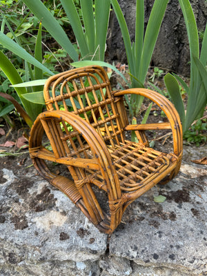 French Rattan Dolls Chair