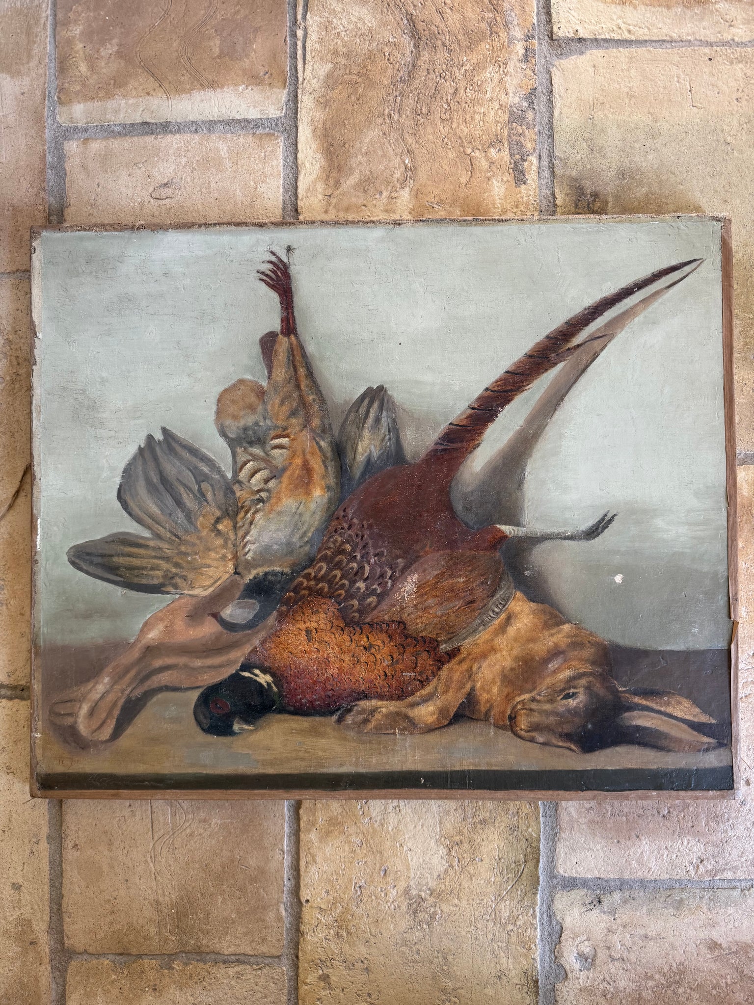 French Hunt Harvest Oil on Canvas