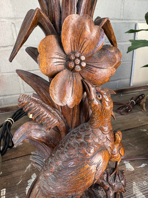 Pair Black Forest Lamps
