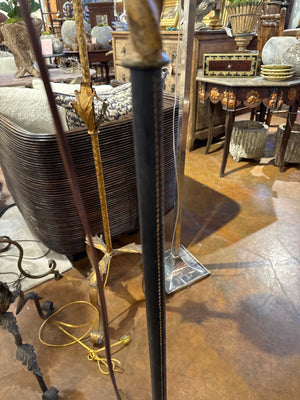 French Leather Floor Lamp