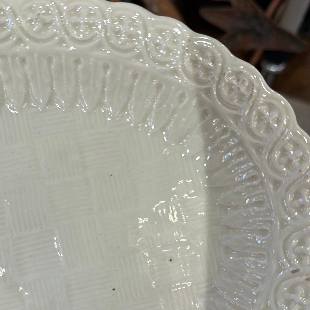 Pair European Creamware Platters