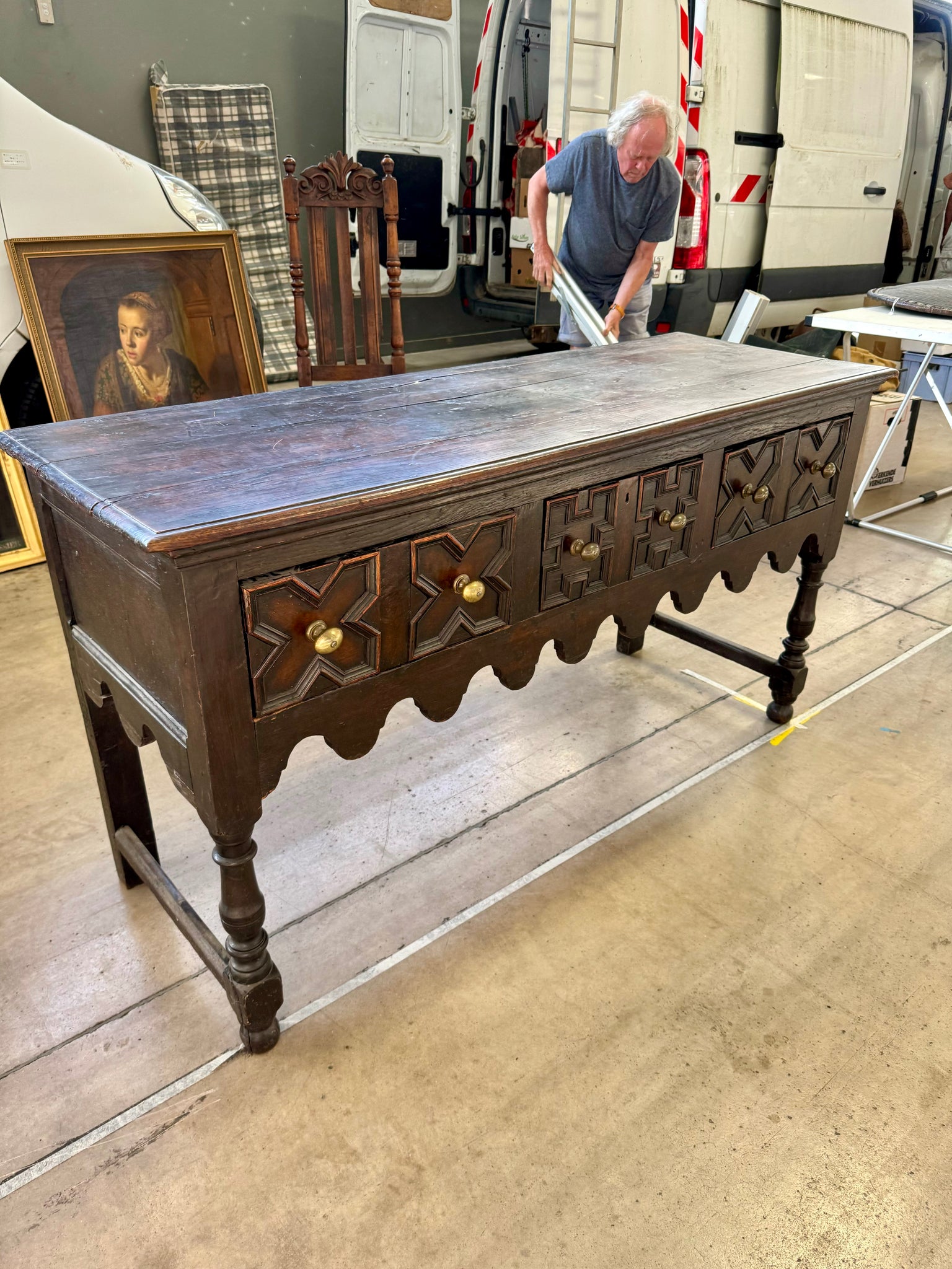 English Oak Dresser Base