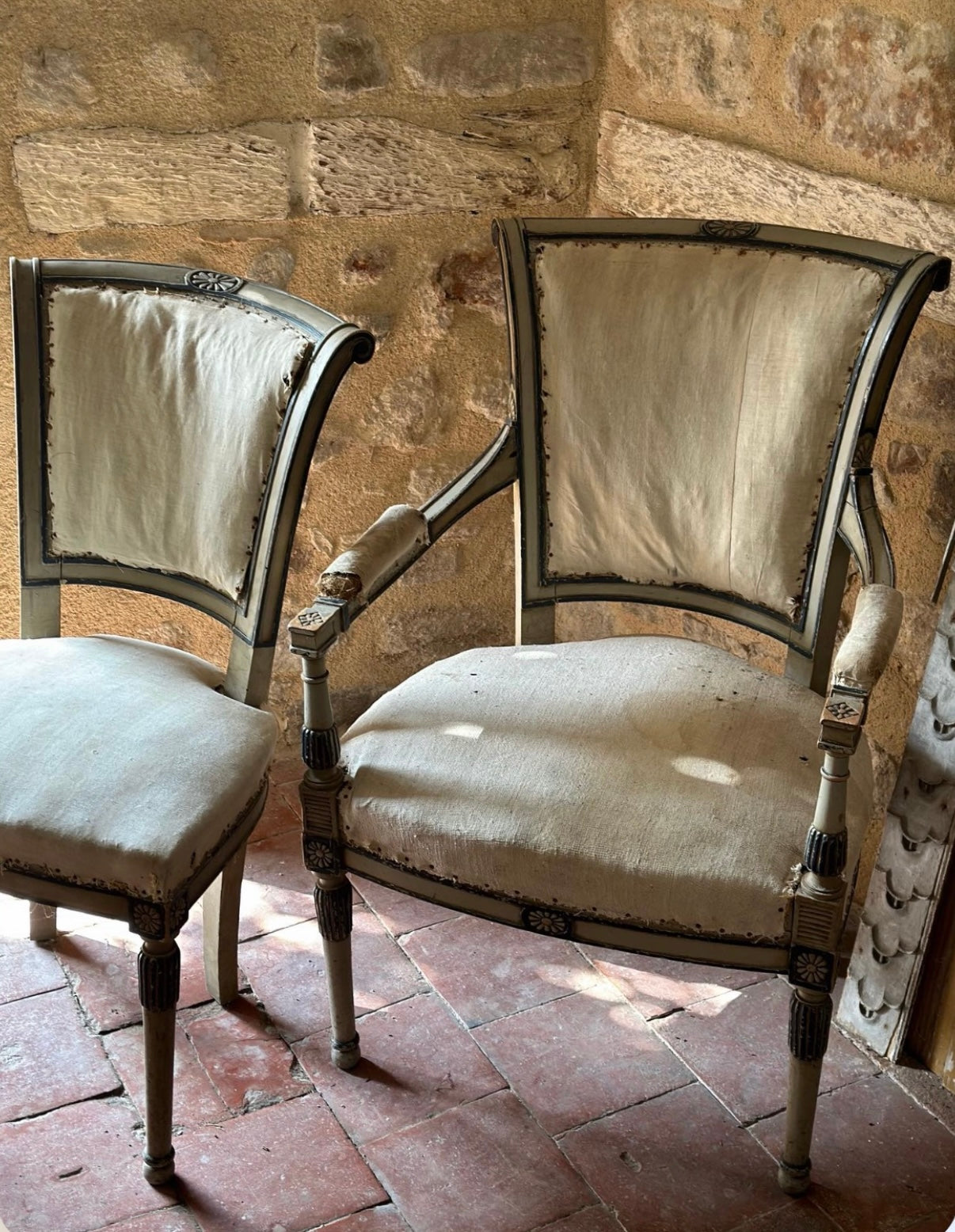 Directoire Settee and Four Chairs