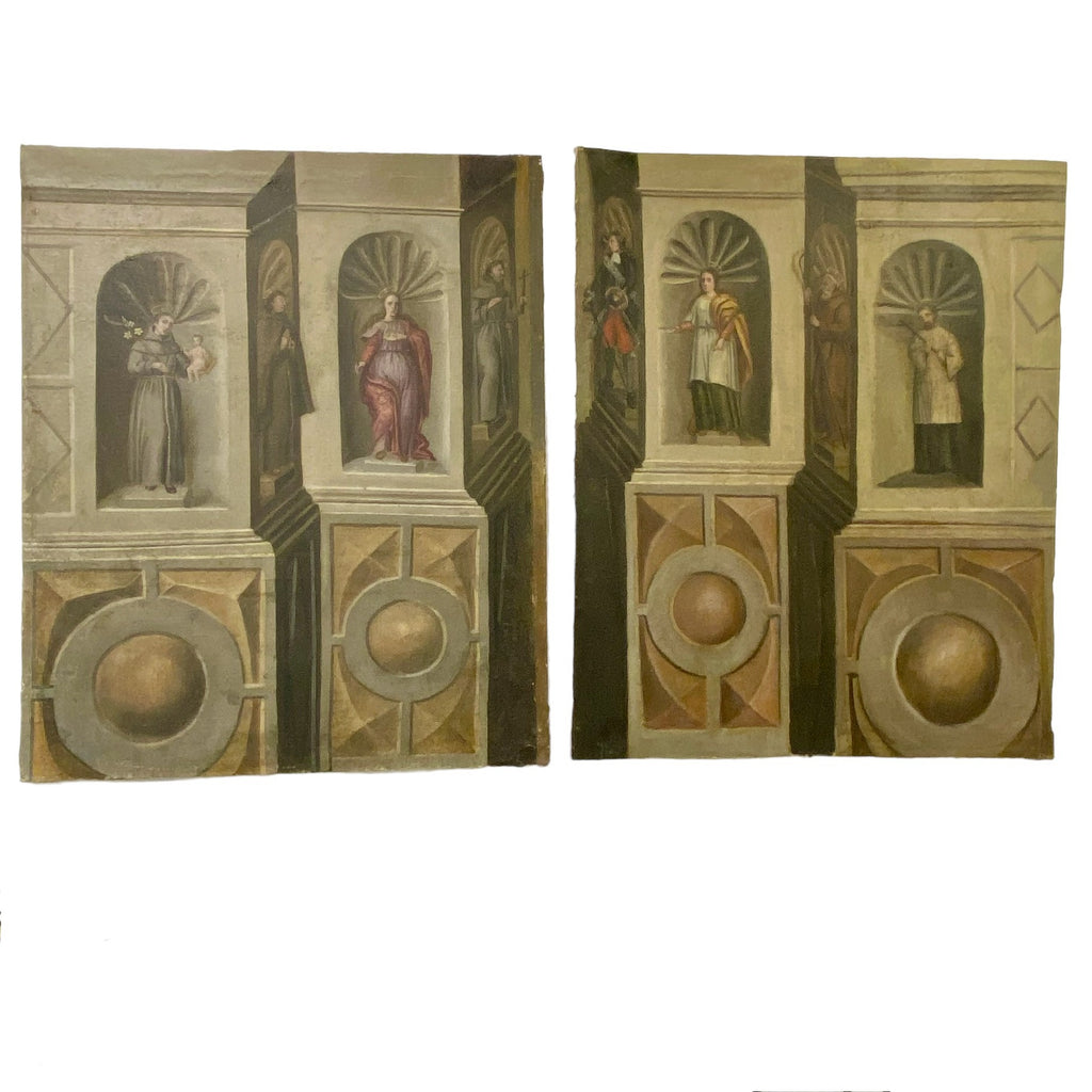 Pair of Spanish Paintings of Saints
