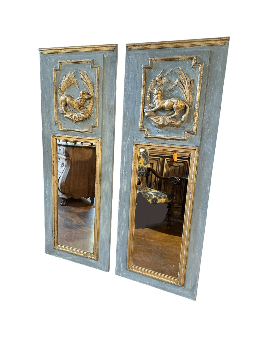 Pair French Trumeau Mirrors