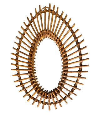 French Rattan Mirror