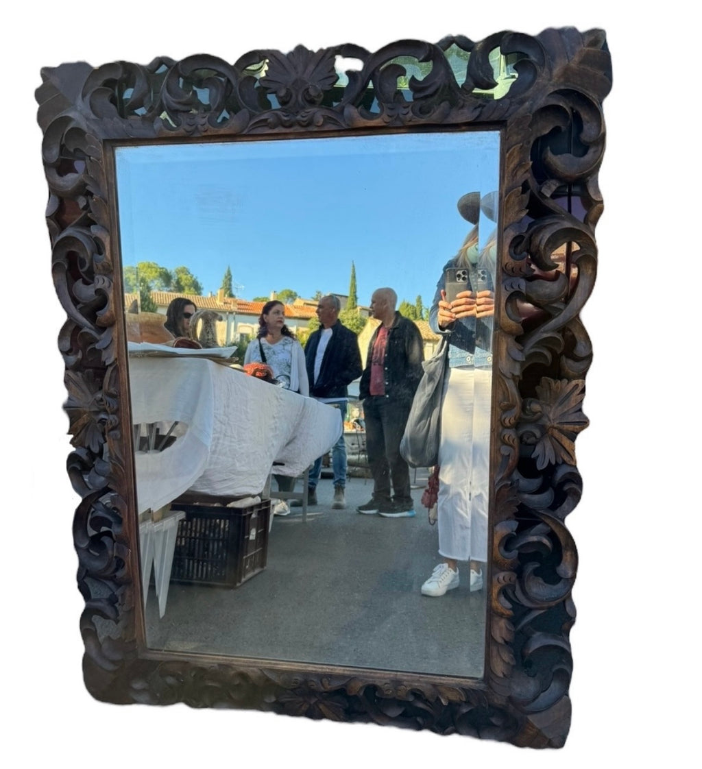 19th c French Carved Mirror