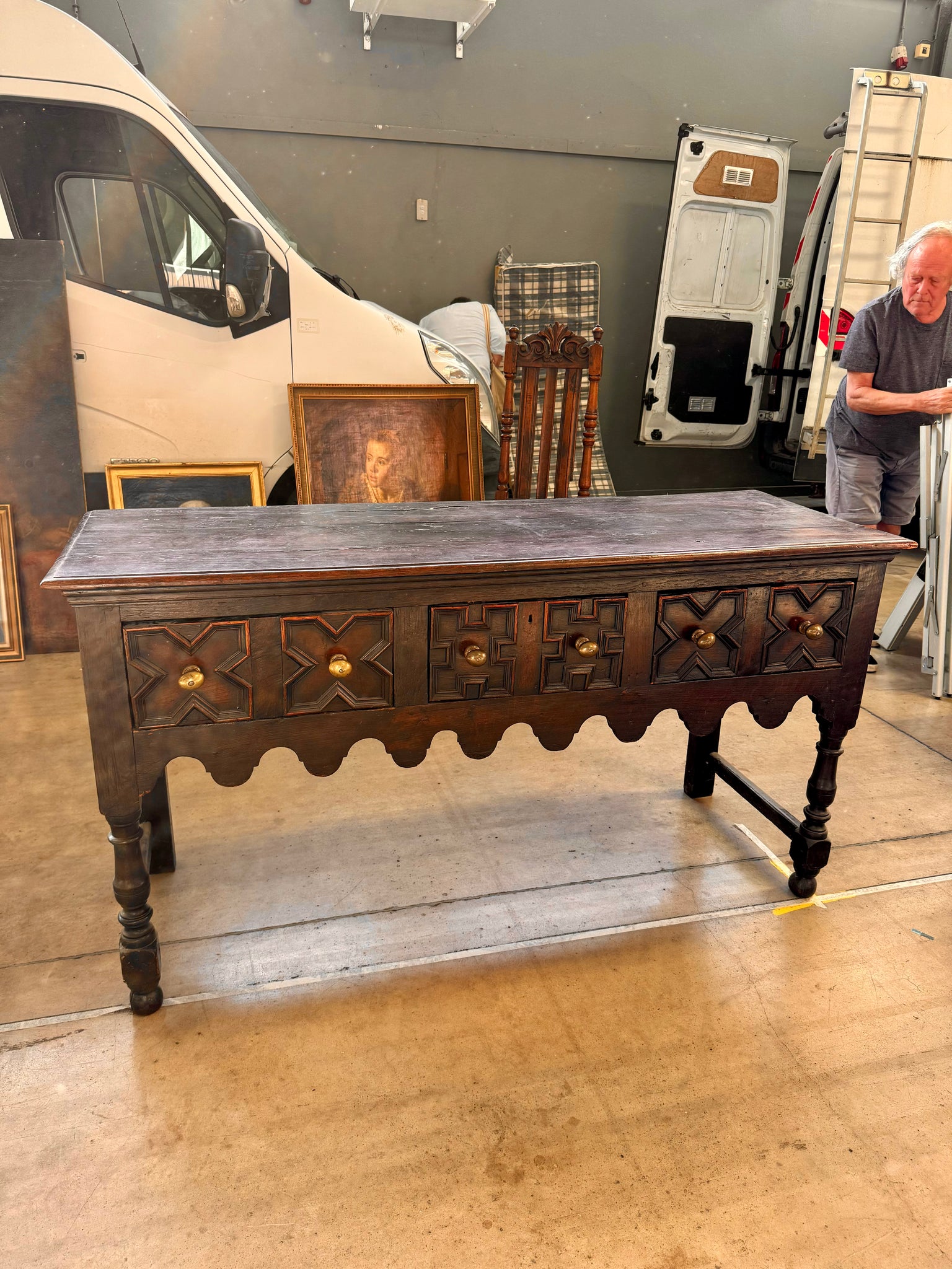 English Oak Dresser Base