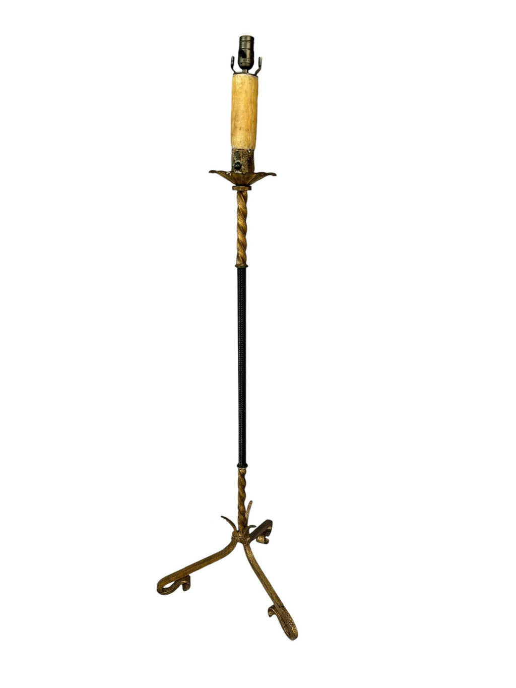 French Leather Floor Lamp