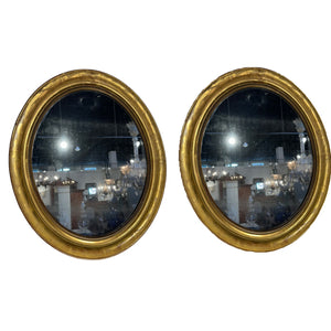 Louis Philippe Oval Mirrors, Pair