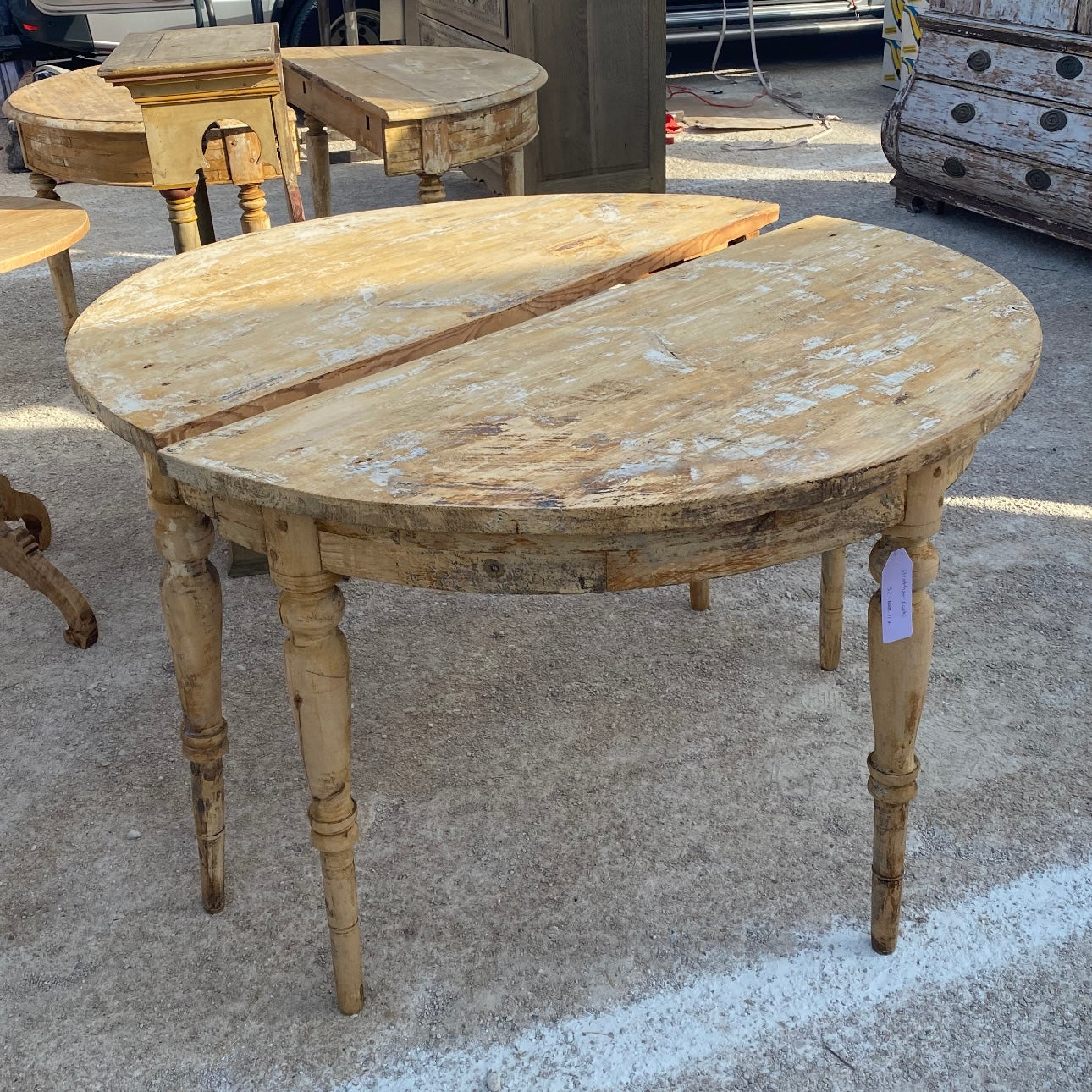 Pair Swedish Demilune Tables