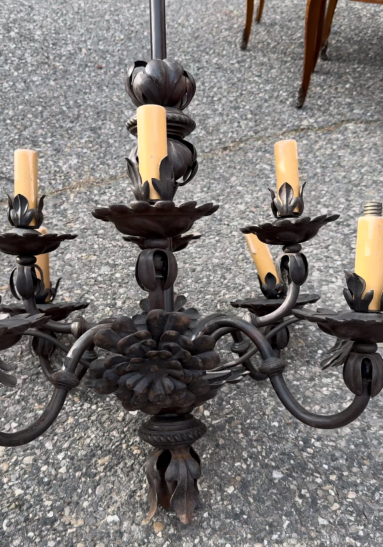 French Iron Chandelier