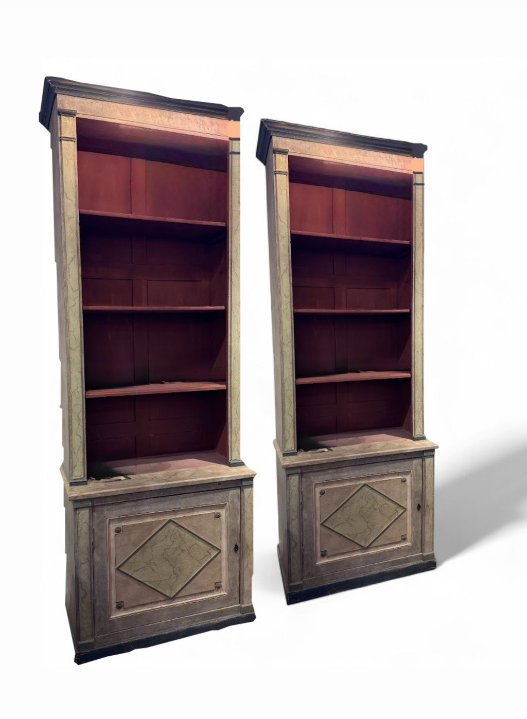 Pair French Cabinets with Shelves