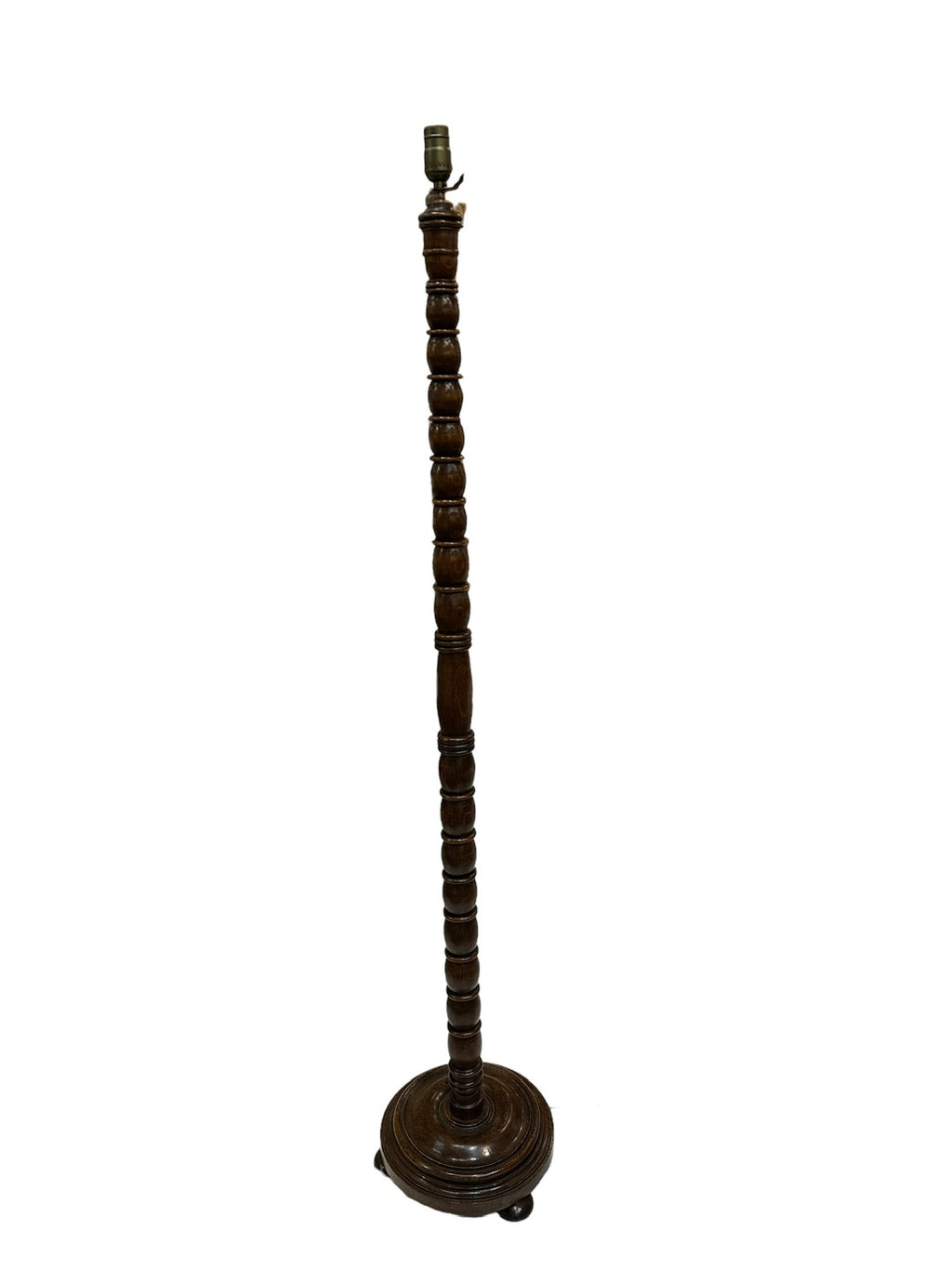 English Wood Turned Floor Lamp