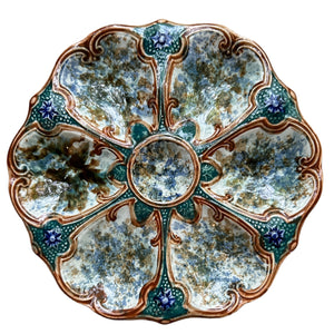 French Majolica Oyster Plate