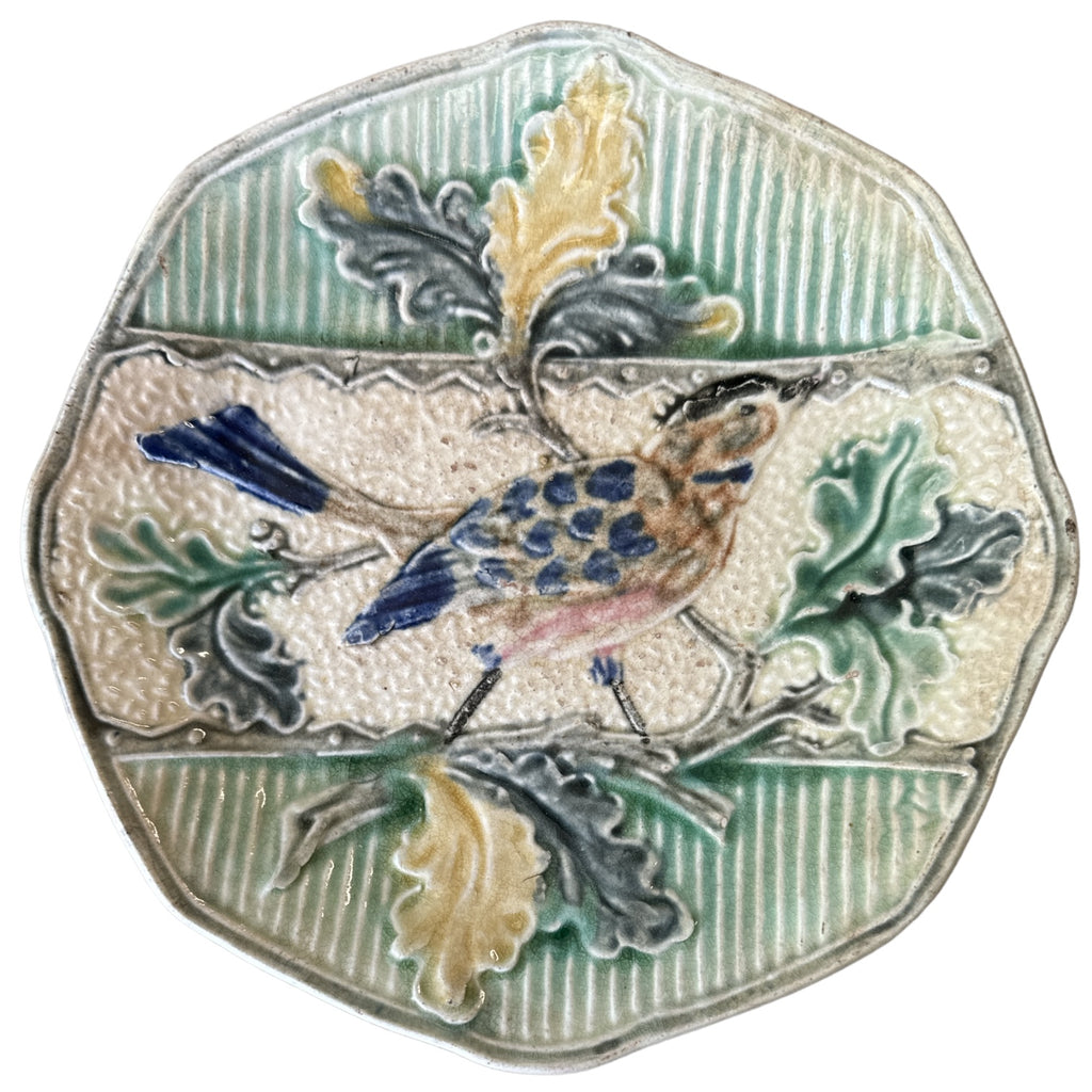 French Majolica Bird Plate