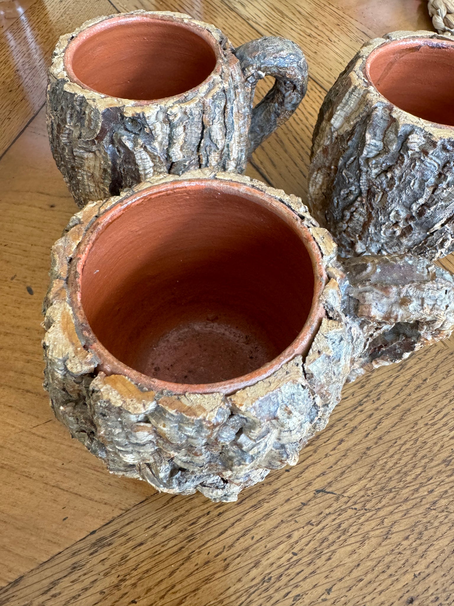 French Bark Pitcher and Cups