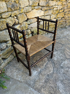 19th Century Walnut Bobbin Bench