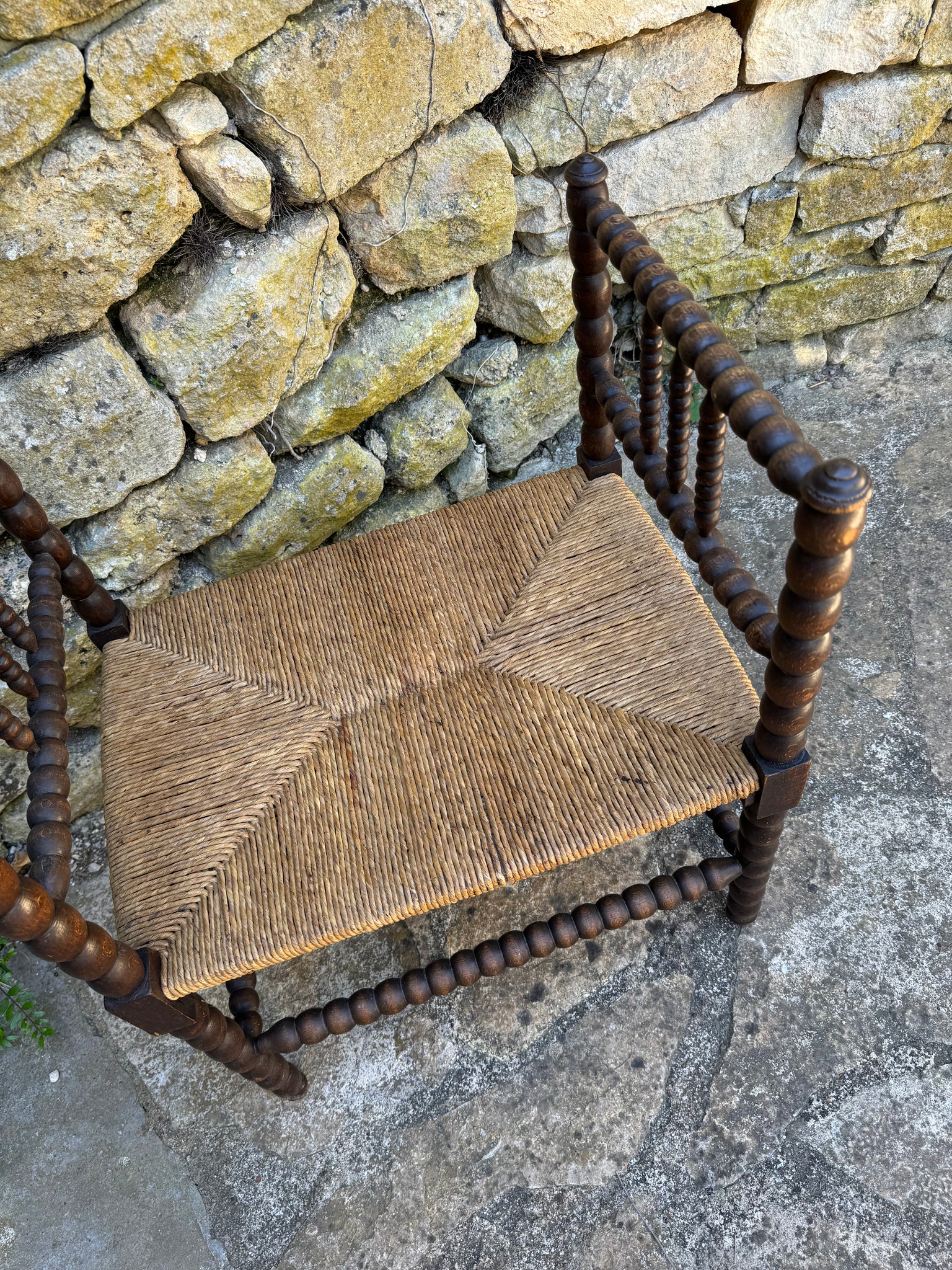 19th Century Walnut Bobbin Bench