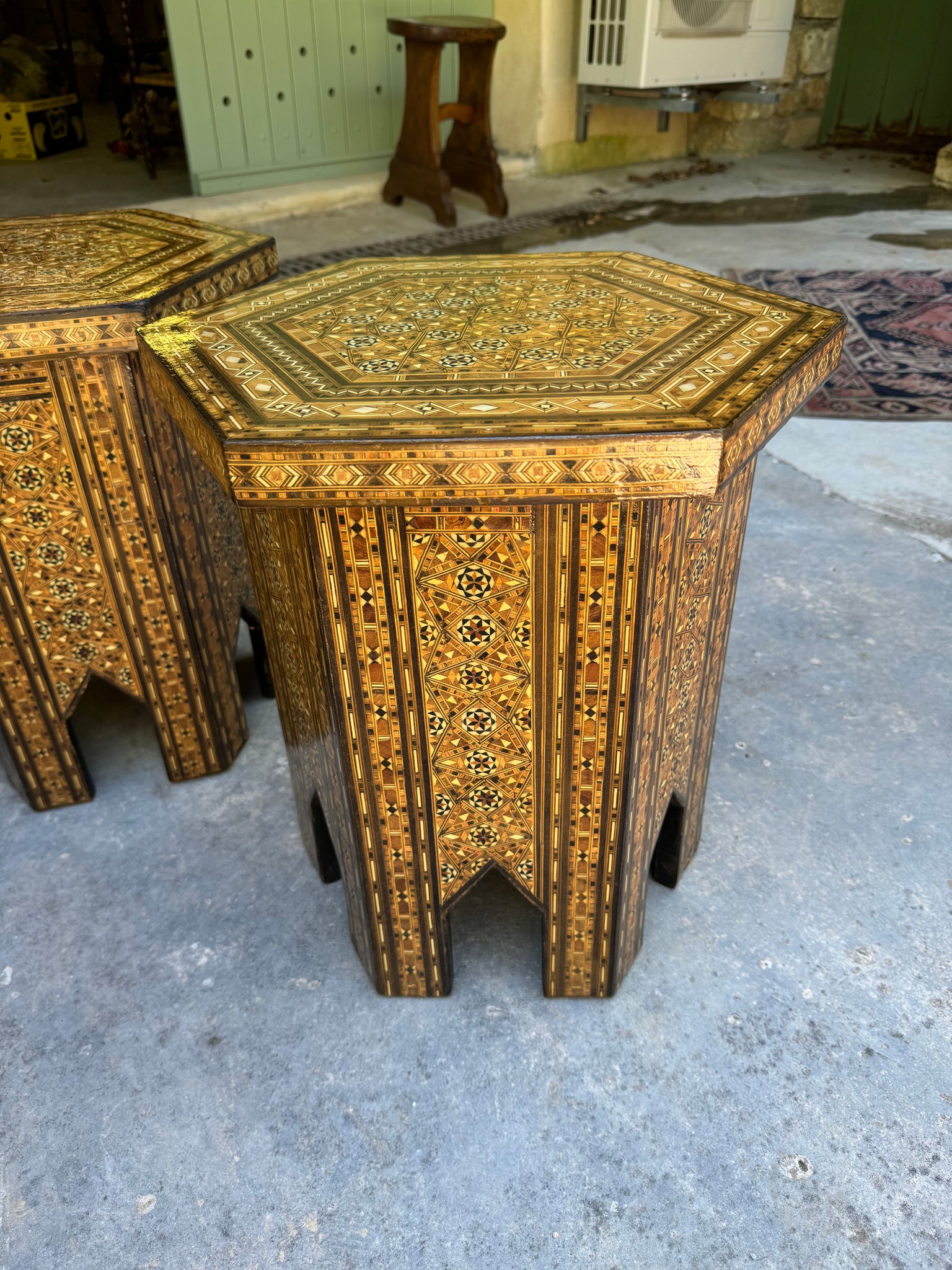 French Moorish Side Tables, Pair