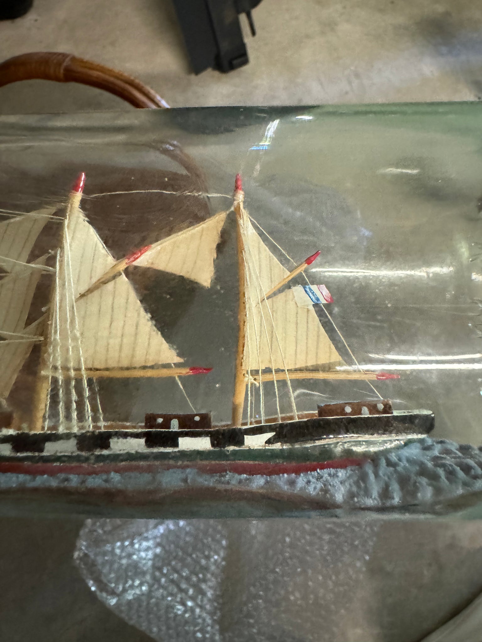 French Ship in a Bottle