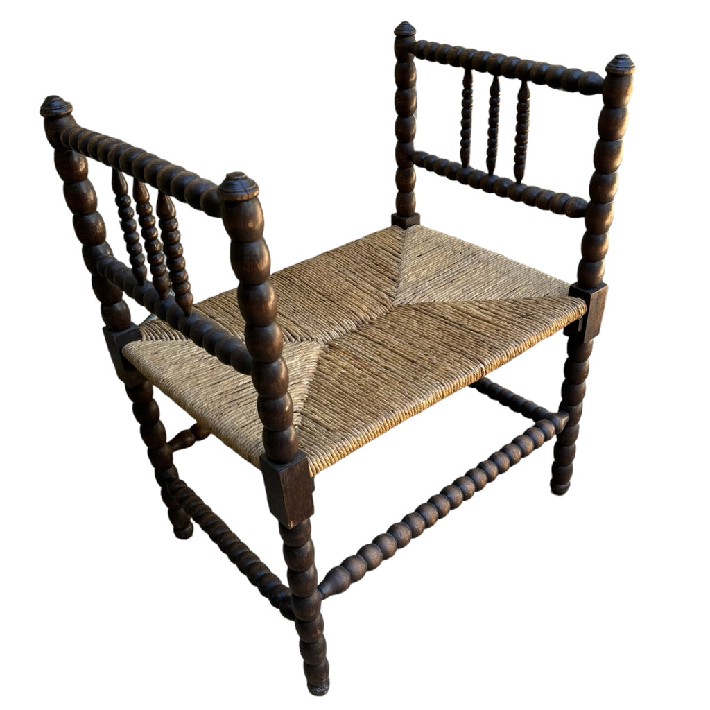 19th Century Walnut Bobbin Bench