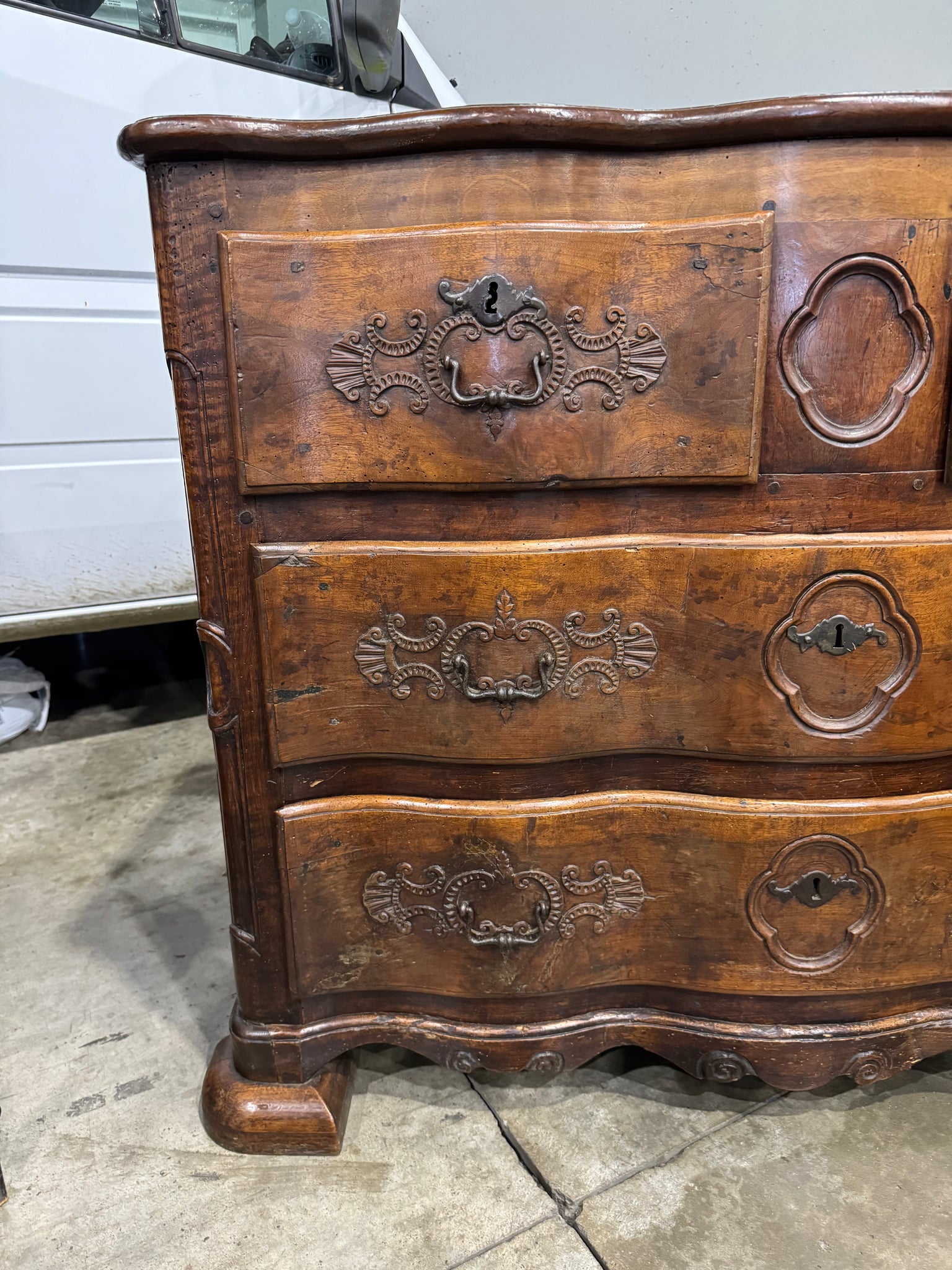 18th c Walnut French Commode