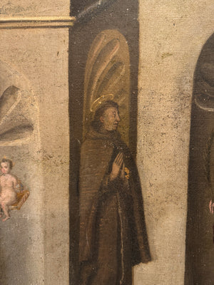 Spanish Oil on Canvas of Saints, Pair