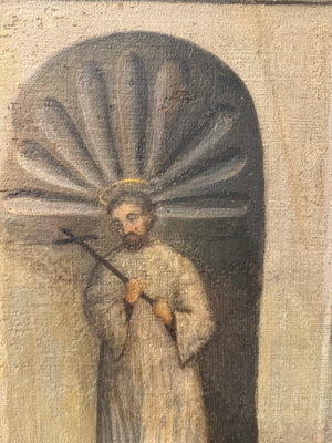 Spanish Oil on Canvas of Saints, Pair