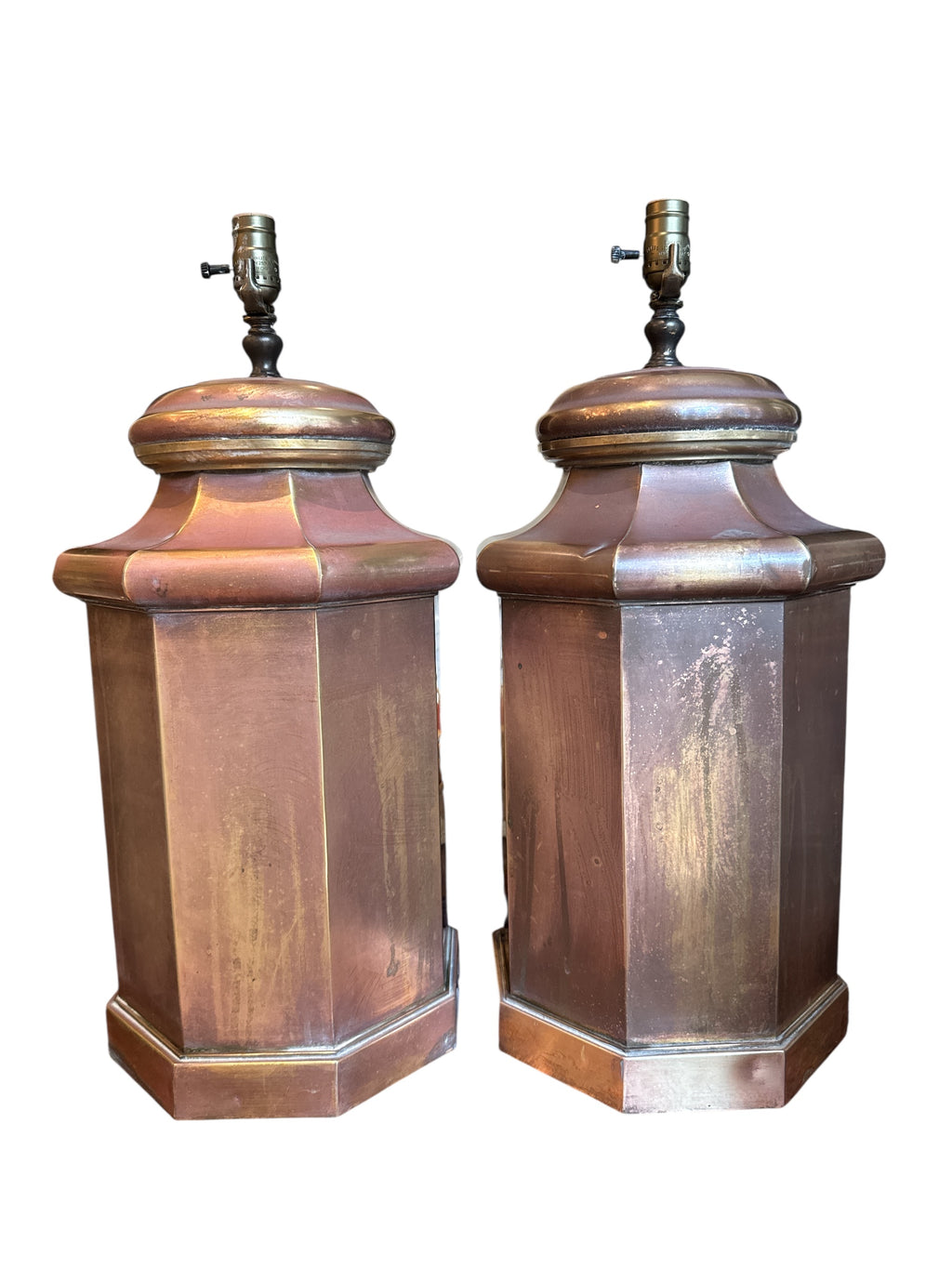 Paid French Copper Lamps