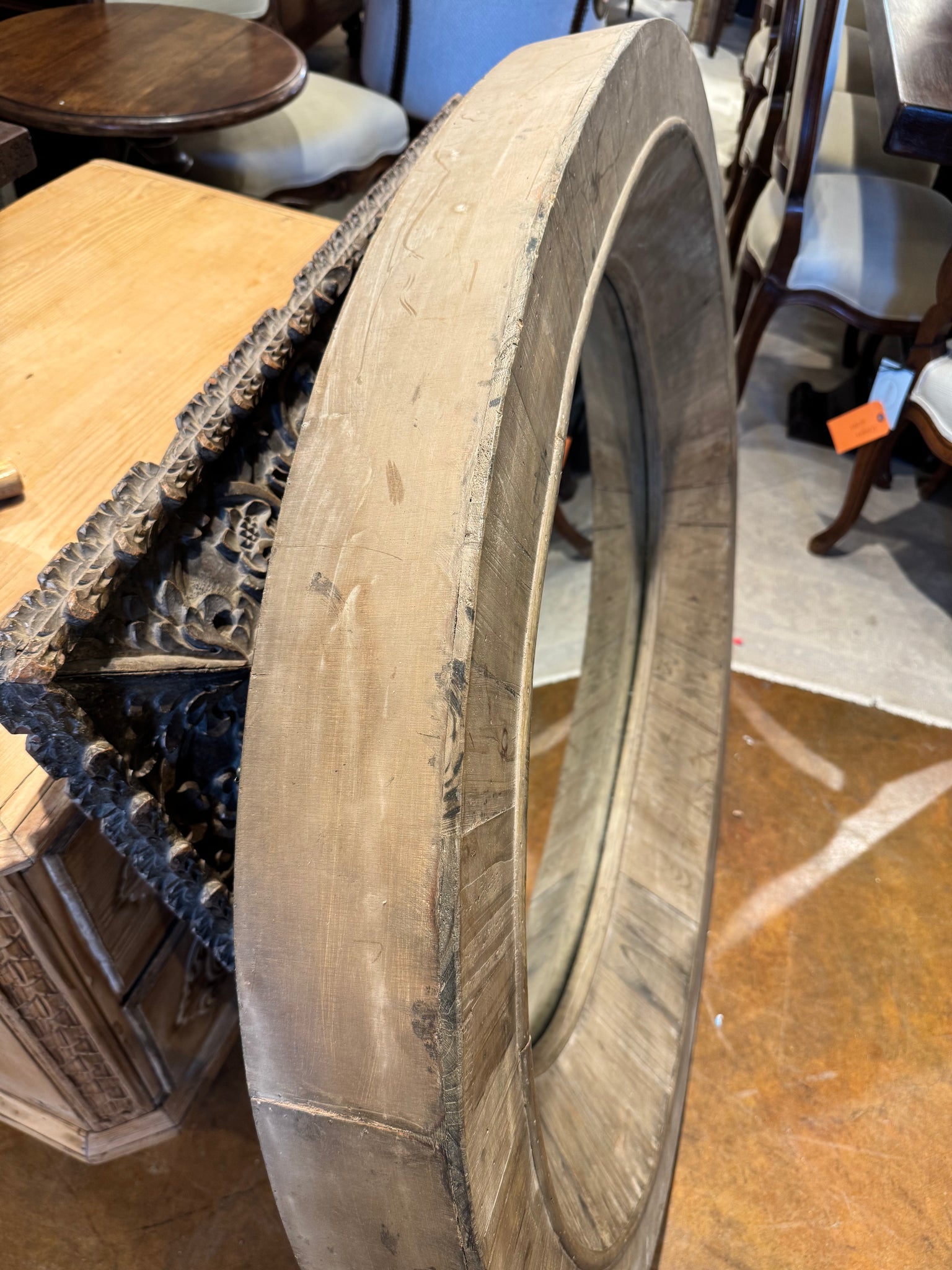 French Oval Architectural Mirror