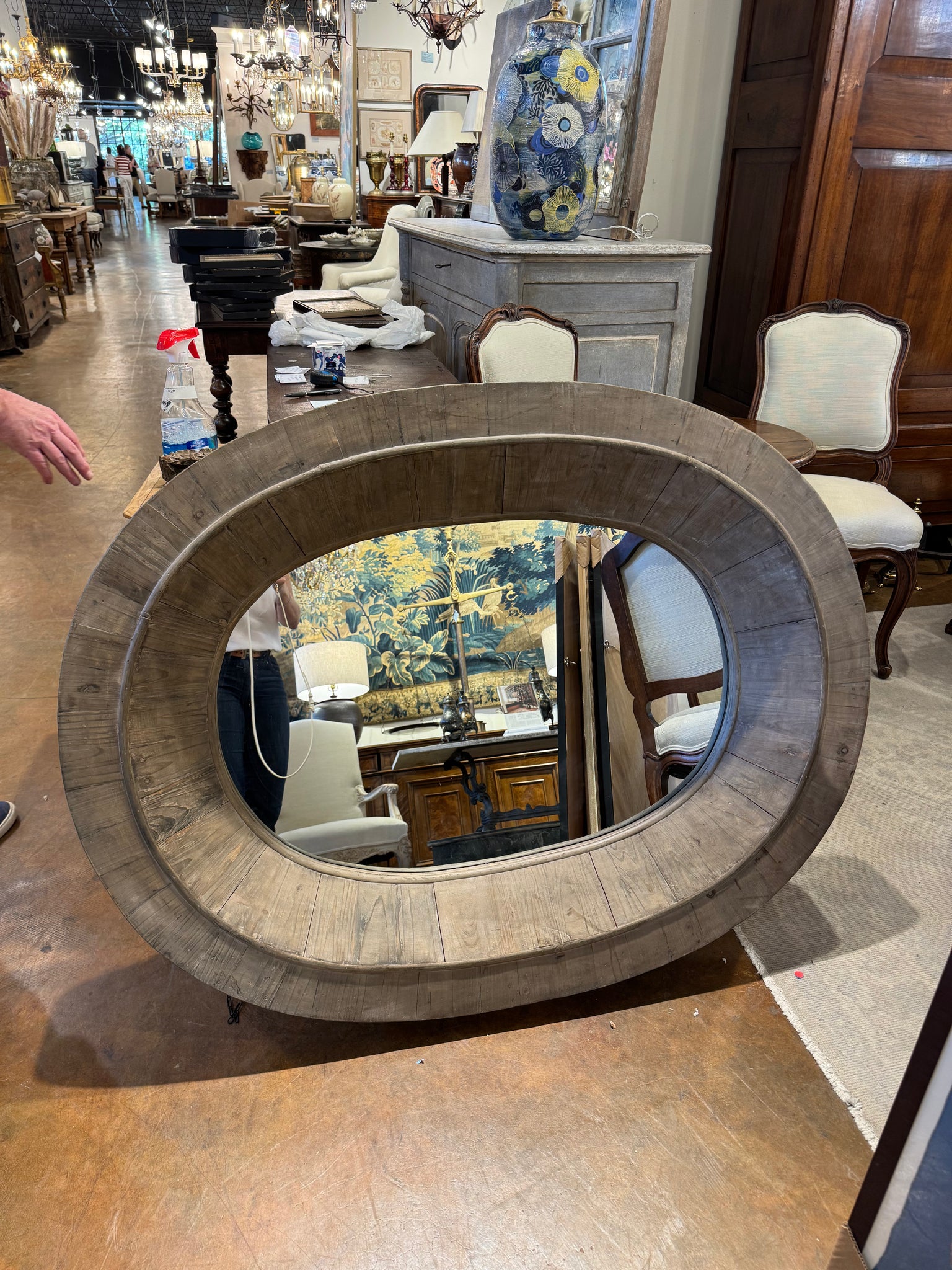 French Oval Architectural Mirror
