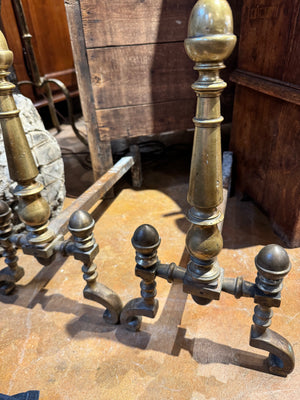 French Brass Andirons