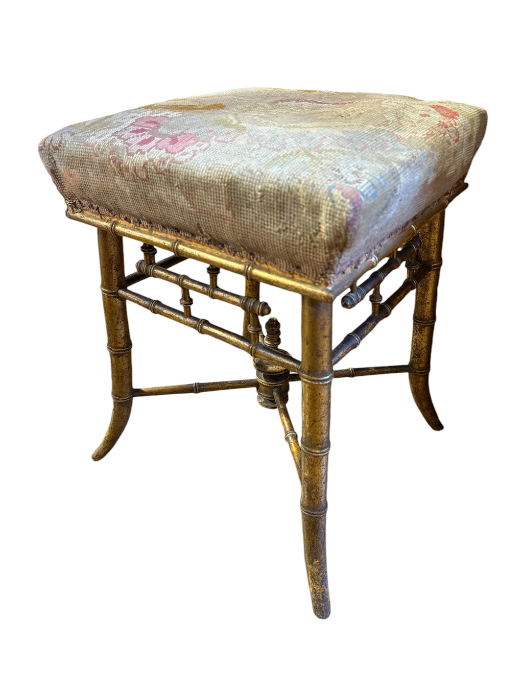 French Faux Bamboo Stool