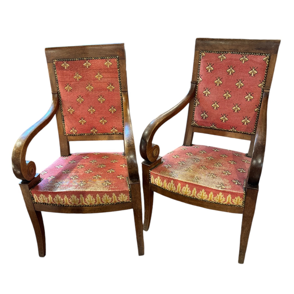 Pair French Needlepoint Chairs